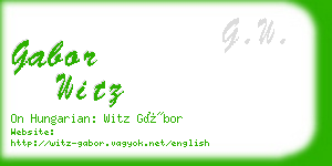 gabor witz business card